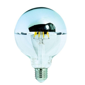 Life lampadina led e27 6w 2700k 650lm globo cromo vetro filamento