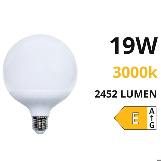 Life lampadina led globo e27 19w 3000k 2452lm ottica 300