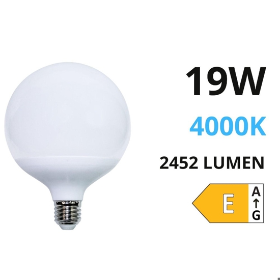 Life lampadina led globo e27 19w 4000k 2452lm ottica 300