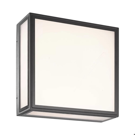 Plafoniera da esterno ip65 antracite da parete soffitto  14w 3000k quadrata