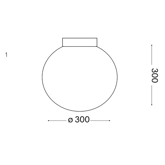 Ideal lux mapa bianco ap1 d30 applique moderna vetro