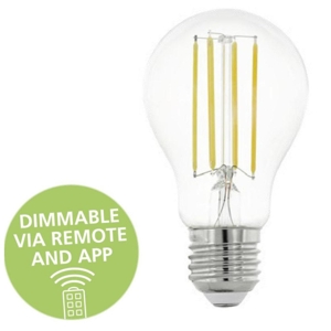 Lampadina led e27 6w 4000k dimmerabile goccia trasparente bluetooth fp