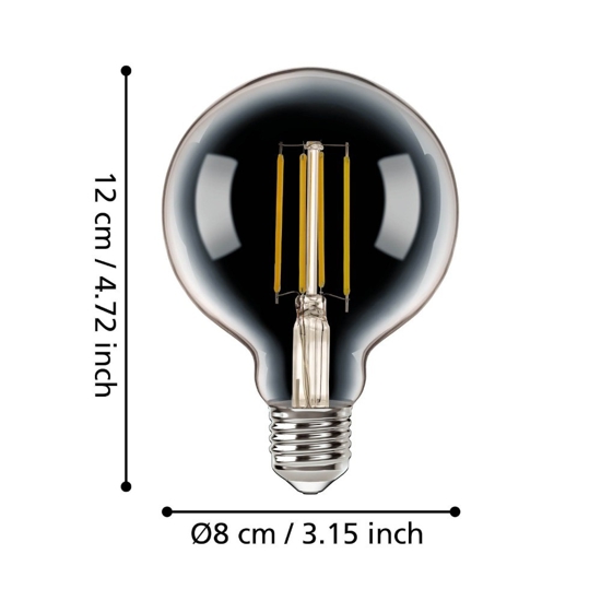 Lampadina led 6w e27 4000k dimmerabile bluetooth 806lm sfera vetro trasparente