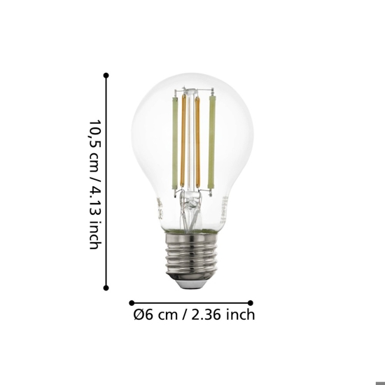 Lampadina e27 led 6w dimmerabile 2700k a 6500k bluetooth  goccia trasparente