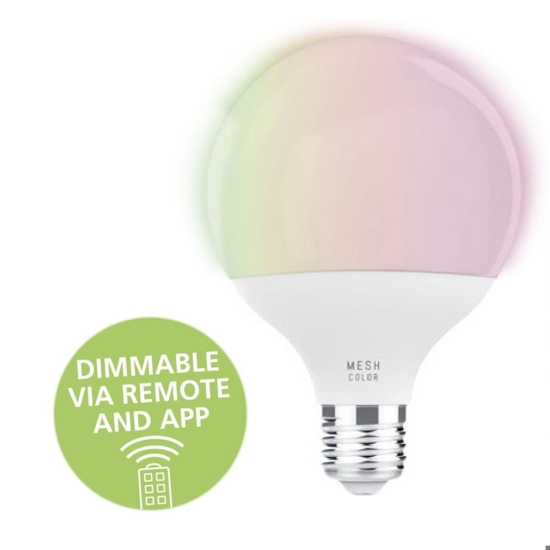 Lampadina e27 led globo 13w rgb dimmerabile da 2700k a 6500k 1300lm bluetooth