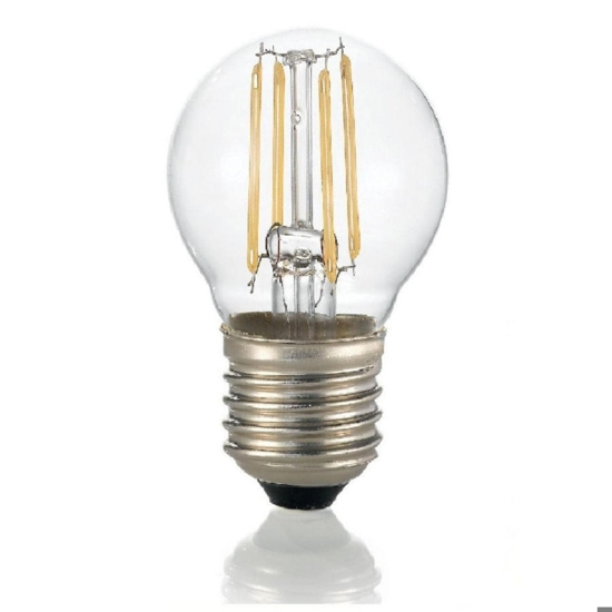 Lampadina led e27 4w 4000k 490lm sfera trasparente vetro ideal lux