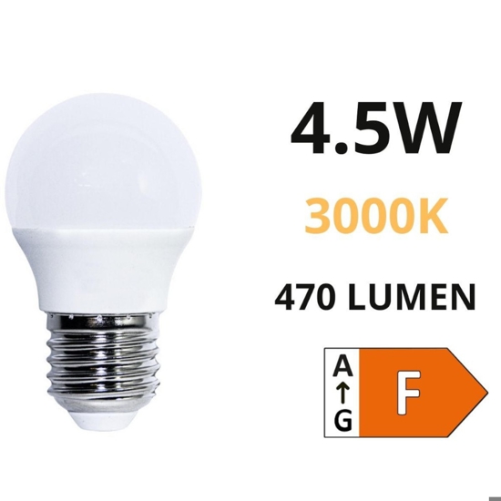 Life lampadina e27 led 4.5w 3000k 470lm mini sfera bianca