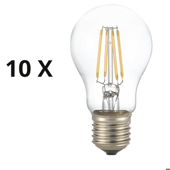 Confezione n10 lampadine e27 led 8w 3000k 910lm goccia trasparente ideal lux