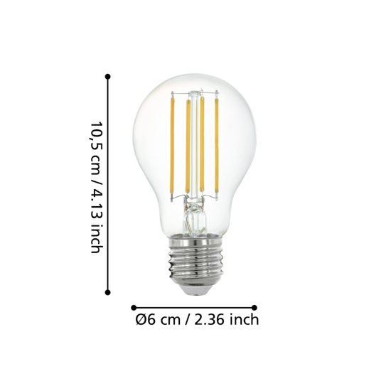 Lampadina e27 6w led 2700k goccia trasparente dimmerabile bluetooth