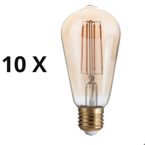 Confezione n10 lampadine e27 led 4w 2200k 440lm cono ambra ideal lux