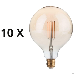 Confezione n10 lampadine e27 globo led 4w 2200k 500lm ambra ideal lux