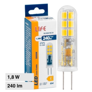 Life lampadina led g4 vetro 1.8w 3000k 240lm ottica 300 39.930419c30