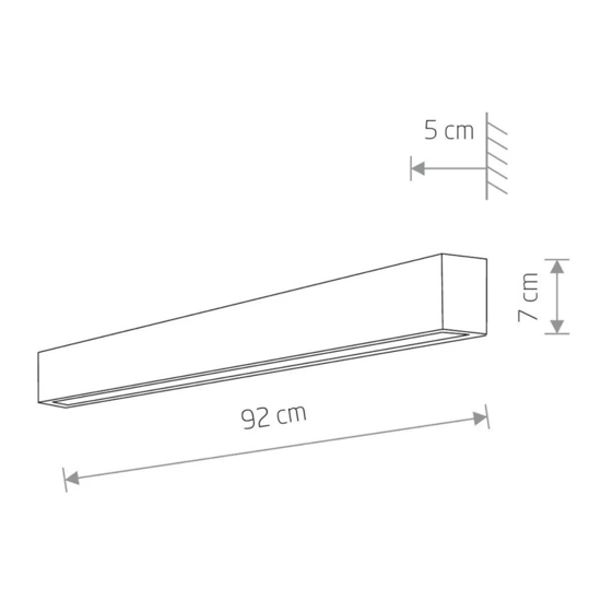 Applique da parete per interno rettangolare grafite 16w 3000k