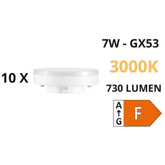 Confezione n10 lampadine gx53 led 7w 3000k 730lm 110 ideal lux