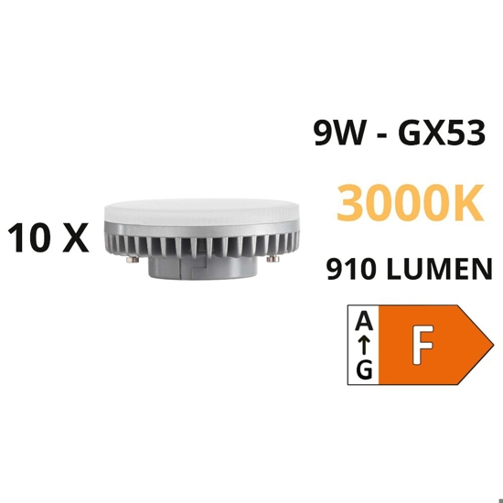 Confezione n10 lampadine gx53 9w led 3000k 910lm ideal lux