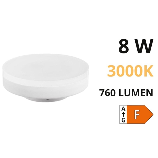 Gea luce lampadina gx53 led 8w 3000k 750lm 220v ottica 120