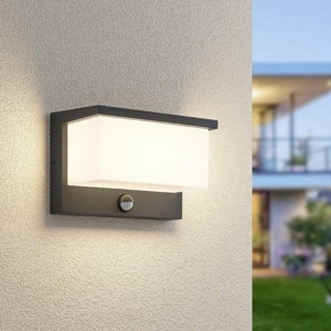 Applique da esterno led 3000k moderna antracite con sensore di movimento