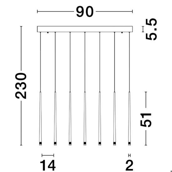 Lampadario a sospensione nero led 21w 3000k per soggiorno