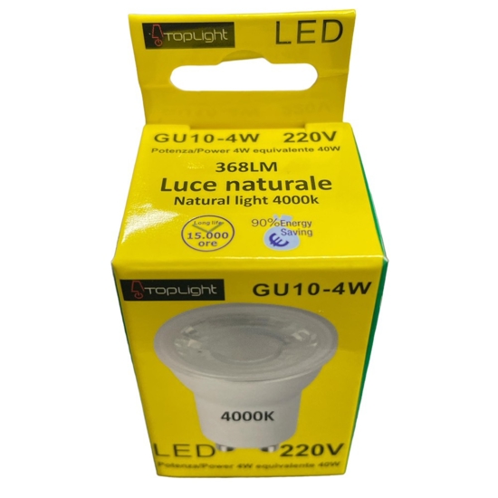 N10 lampadine gu10 led 7w 4000k 650lm 108 cri90 ideallux