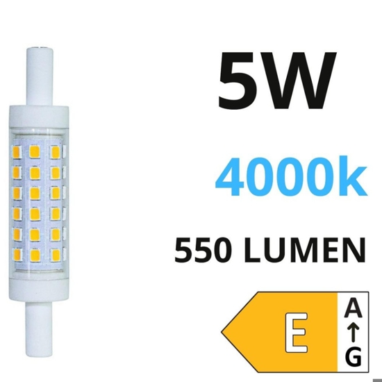 Lampadina life r7s led 5w 4000k 78mm 550lm ottica 360