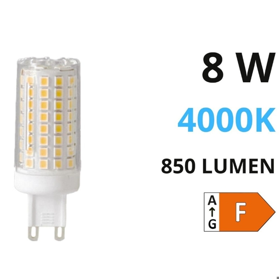 Lampadina led g9 8w 4000k 850lm top light ottica 360