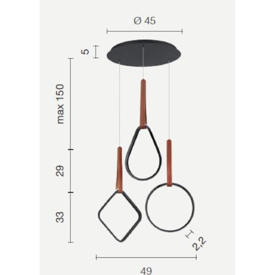 So regoli mix ondaluce lampadario a sospensione led design moderna