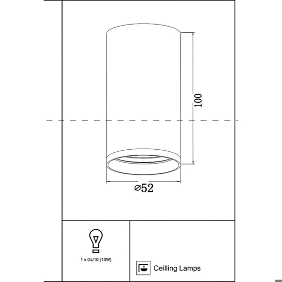 Faretto led da soffitto cilindro oro satinato gu10