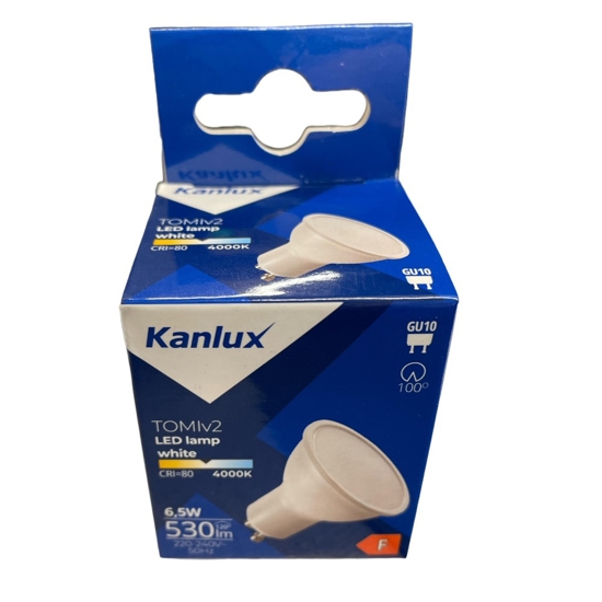 Lampadina led gu10 6,5w 4000k 530lm ottica 100 kanlux