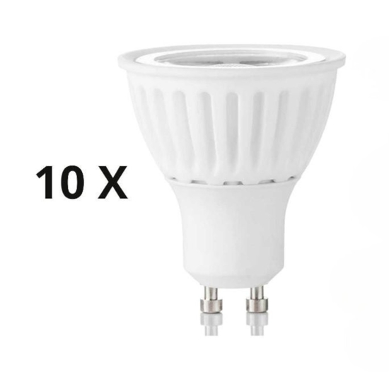 Confezione n10 lampadine led gu10 7w 4000k 620lm cri90 ottica 50 ideal lux