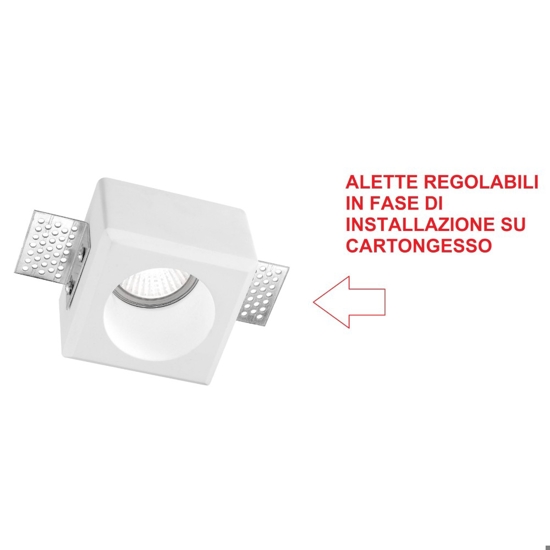 Portafaretto di gesso rotondo da incasso per controsoffitto