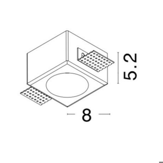 Portafaretto di gesso rotondo da incasso per controsoffitto