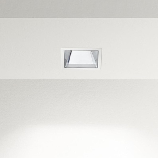 Faretto da incasso per soffitto gea luce quadrato cromo ceres