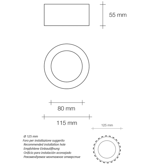 Portafaretto gesso a soffitto cucina da incasso bordo nero sforzin filiatra