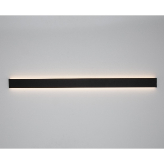 Applique led 44w 3000k rettangolare 120cm nero moderna