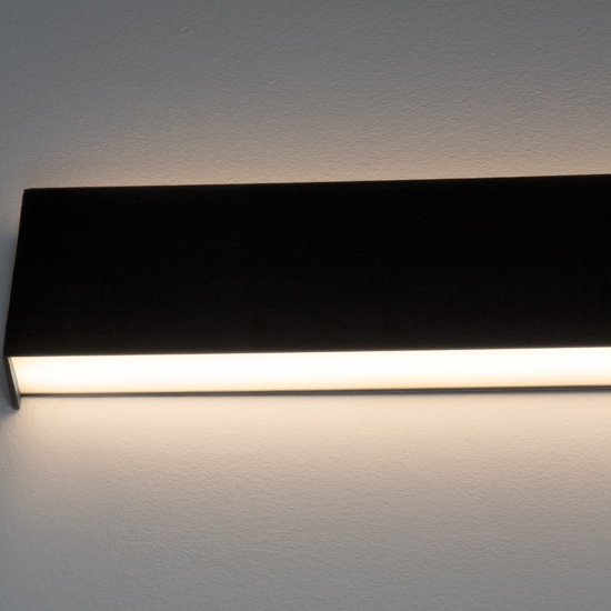 Applique led 44w 3000k rettangolare 120cm nero moderna