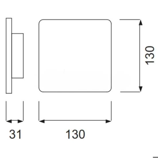 Applique quadrato bianco 6w 3000k moderna