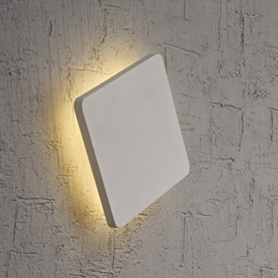 Applique quadrato bianco led 12w 3000k design moderna