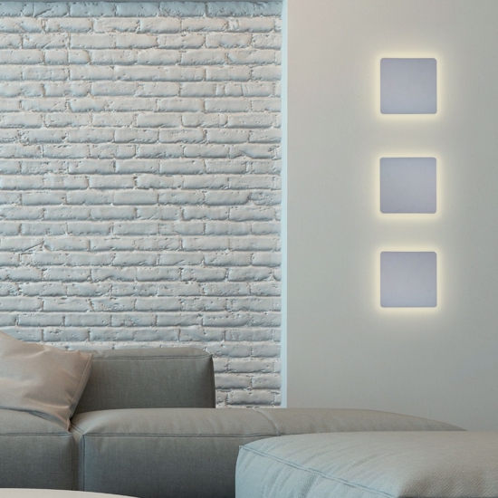 Applique quadrato bianco led 12w 3000k design moderna