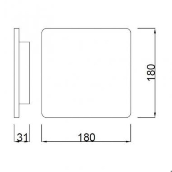 Applique quadrato bianco led 12w 3000k design moderna