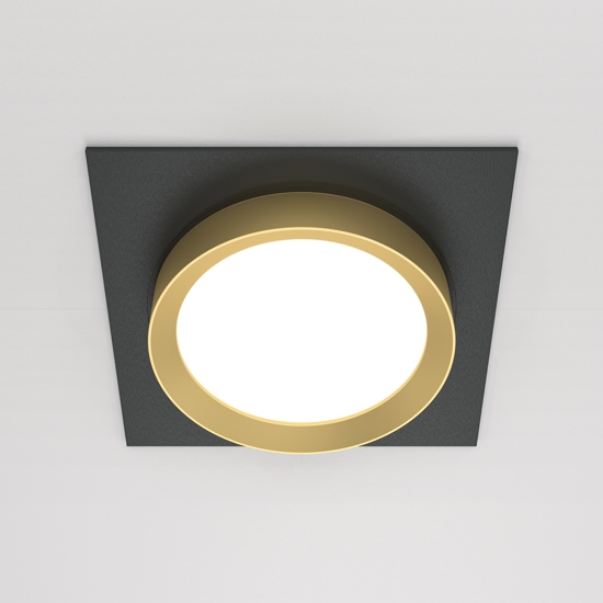 Faretto da incasso a soffitto nero oro gx53