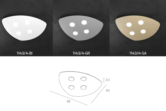 Shape toplight plafoniera per soggiorno moderno sabbia