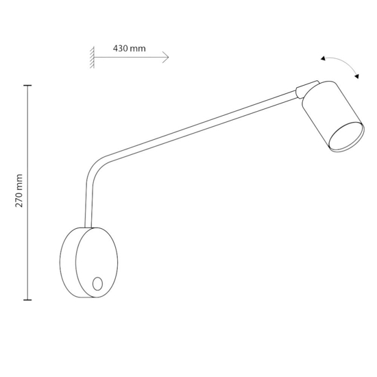 Applique bianco per comodini camera da letto braccio orientabile