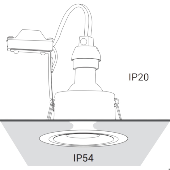 Faretto per bagno doccia bianco rotondo da incasso per controsoffitto