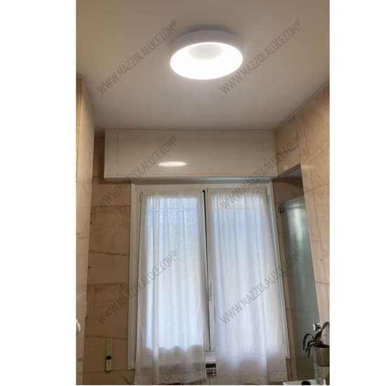 Plafoniera bianca moderna led 27w 4000k rotonda cerchio