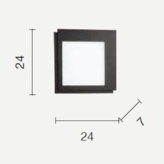 Ondaluce passpartou applique quadrata bianca led 3000k