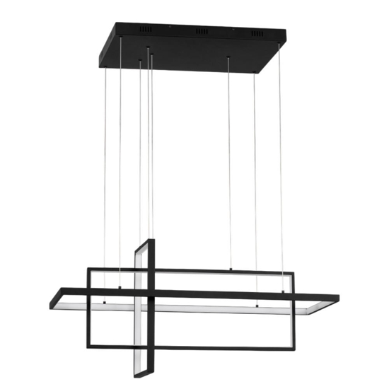 Lampadario design geometrico nero dimmerabile per cucina moderna