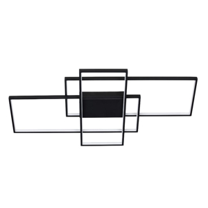 Plafoniera geometrica nera design moderna led dimmerabile