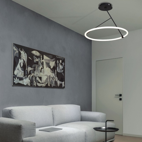 Plafoniera moderna per soggiorno design anello luminoso 30w 3000k