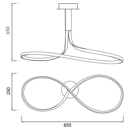 Lampadario per camera da letto moderna led 40w 2800k marrone ossido