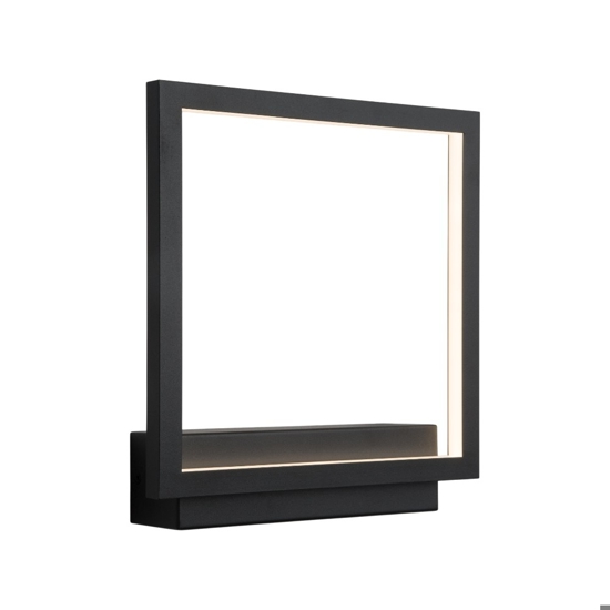 Applique led quadrato 18w 3000k nero moderna design